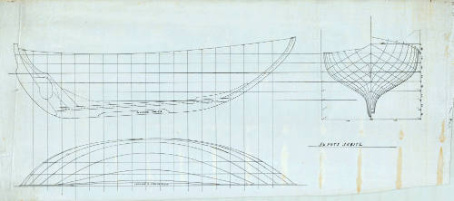 Lines plan of a 36 foot double-ended auxiliary vessel