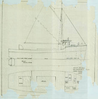 General arrangement plan of single masted auxiliary vessel