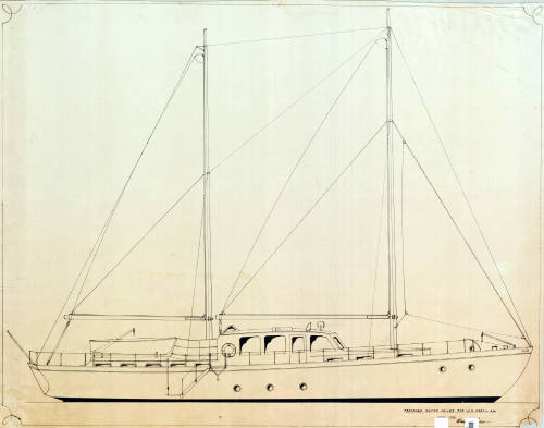 General arrangement plan of a proposed motor sailer