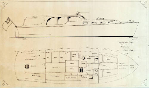 General arrangement plan of the motor cruiser SIROCCO