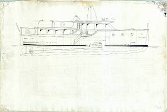 General arrangement plan of proposed 43 foot express motor cruiser
