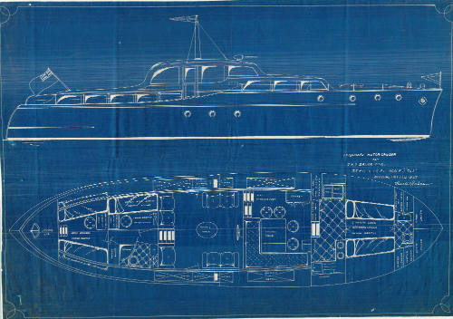 General arrangement plan of the 50 foot motor cruiser SILVER CLOUD II