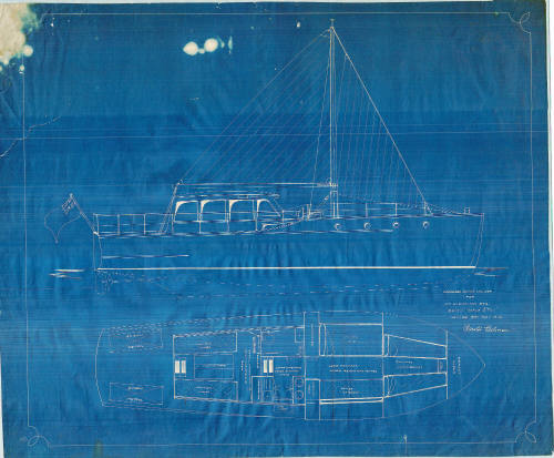 General arrangement plan of the motor cruiser MISCHIEF