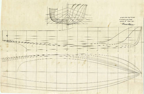 Lines plan of the motor cruiser TOOMEREE