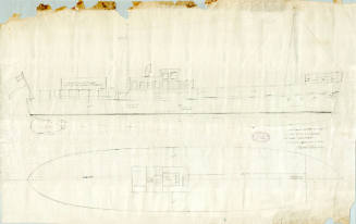 General arrangement plan of a 37 foot motor vessel