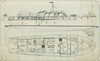 General arrangement plan of a proposed bridge-deck cruiser