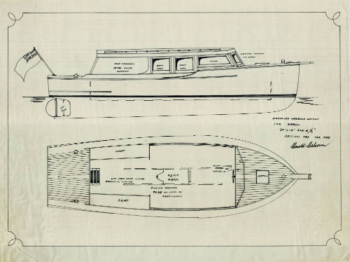 General arrangement plan of a proposed 30 foot Harbour launch