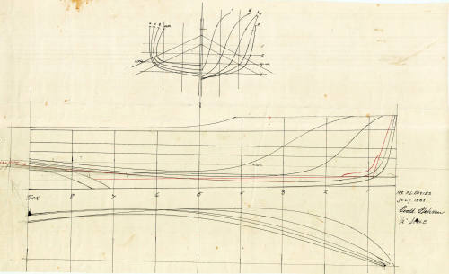 Lines plan of  the motor cruiser PELORUS (renamed PRINCESS NEVERFAIL)