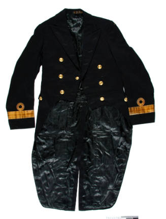 RAN officer's black wool double breasted dress tailcoat