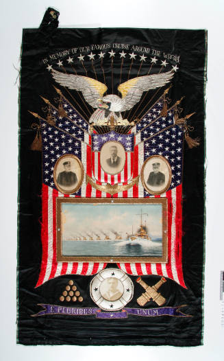 Souvenir silkwork of the Great White Fleet
