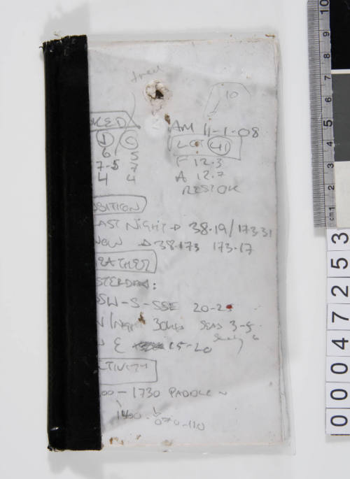 Book containing notes written during the LOT 41 voyage