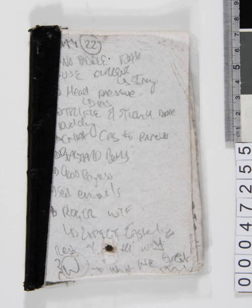 Book containing notes written during the LOT 41 voyage