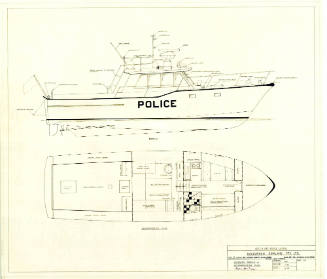 General arrangement plan of a police launch