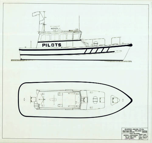 Trygve Halvorsen profile and interior plan of 47 foot group pilot boat