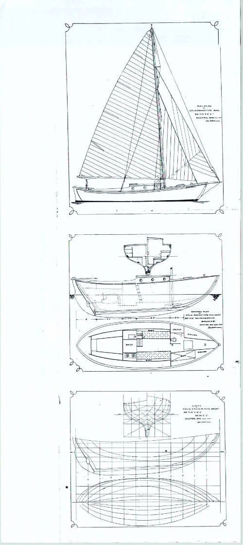 Lars Halvorsen plan of Colin Archer type yacht