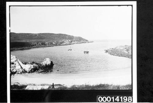 Vessels moored in Esmeralda Cove, Broughton Island