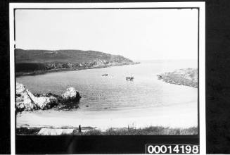 Vessels moored in Esmeralda Cove, Broughton Island