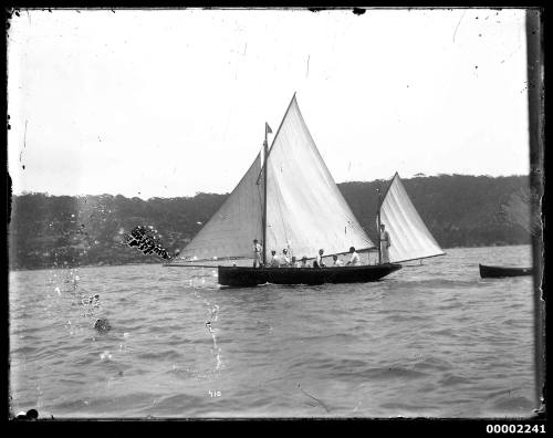 Lug yawl sailing on Sydney Harbour, New South Wales