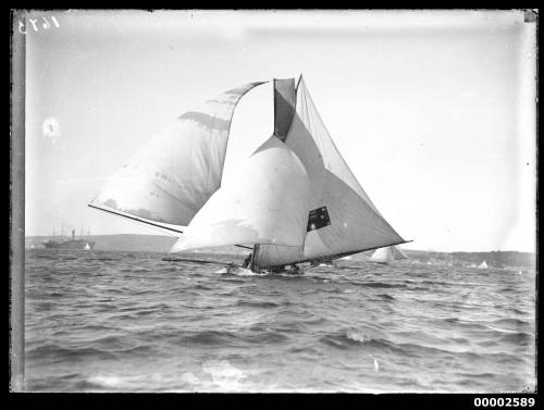 18-footer KISMET sailing on Sydney Harbour