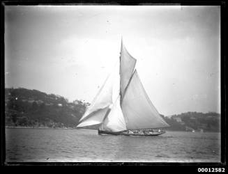 Sloop at sail in Sydney Harbour