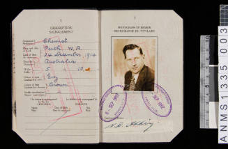 Commonwealth of Australia passport E24485, Noel Desmond Athey, issued 8 September 1952