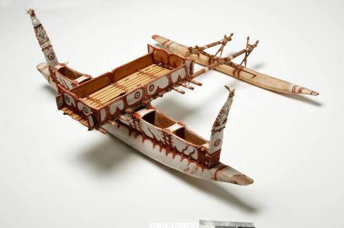 Model of an outrigger canoe from the Mandang region of New Guinea