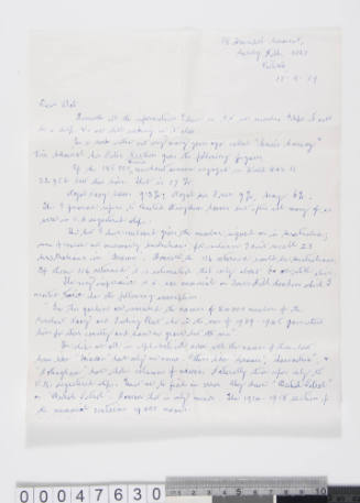Letter to merchant seaman Robert Rose