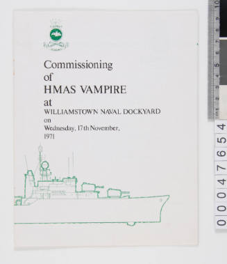 Commissioning program for HMAS VAMPIRE