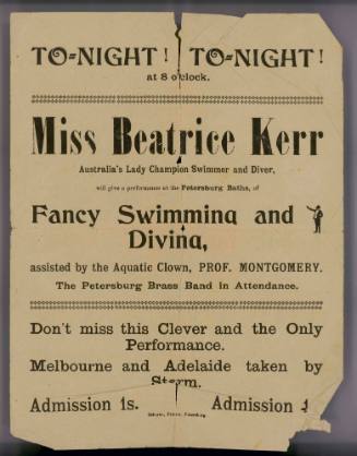 Collection of programs and handbills belonging to Beatrice Kerr