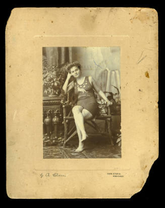 Photograph of Beatrice Kerr wearing an Australian swimsuit