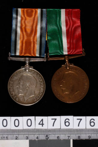 Pair of WWI service medals awarded to Captain F W Jolliffe for Australian merchant marine service