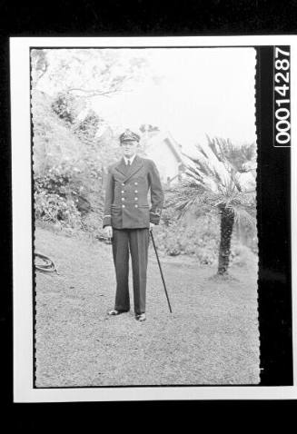 Sub-Lieutenant RANR standing in a garden