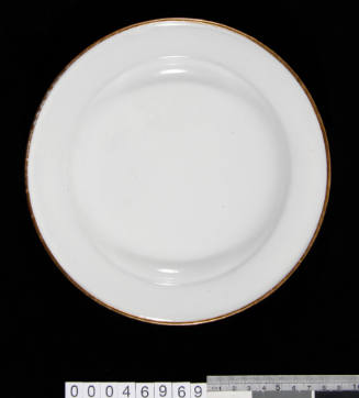 White enamelled dinner plate