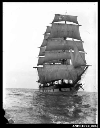 Barque RAUPO (ex LOUISA CRAIG) with sails set and underway