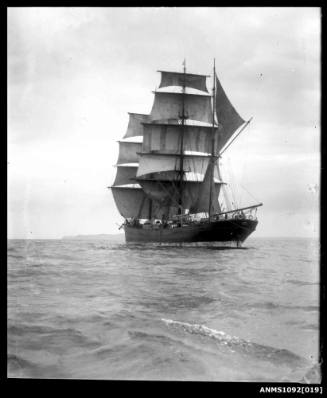 Three-masted barque RONA (ex POLLY WOODSIDE) with sails set and underway
