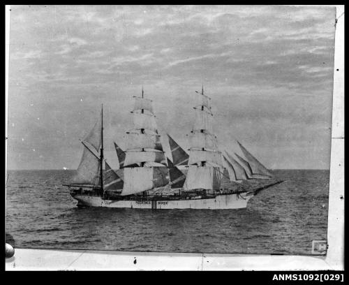 Norwegian barque HJERTNES under sail