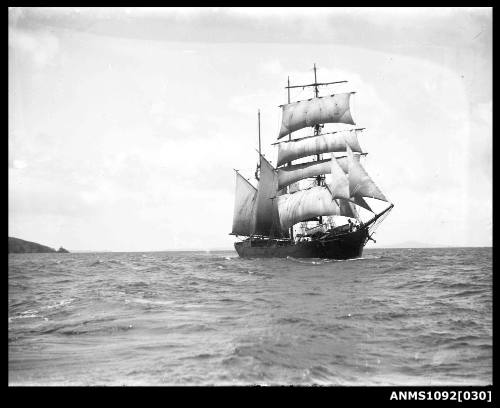 New Zealand ship SENORITA underway with sails set