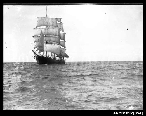 Three-masted barque RONA (ex POLLY WOODSIDE) with sails set and underway