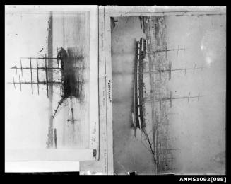 Glass plate negative with two separate images of the vessels JOHN WILLIAMS and LOCH LONG