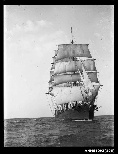 Barque RONA (ex POLLY WOODSIDE) underway with sails set