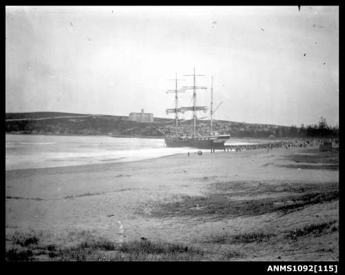 French three-masted barque VINCENNES aground on Manly Beach, Sydney