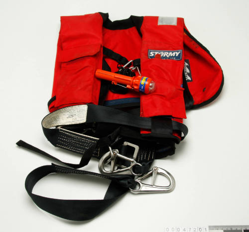 'Stormy Seas' Stormy Inflatable PFD lifejacket taken on board LOT 41