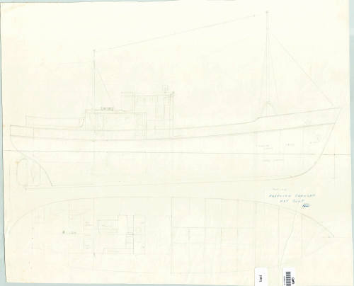 General arrangement sketch of a proposed trawler