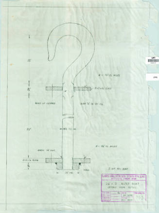 Detail drawing of lifting hook for a surf boat