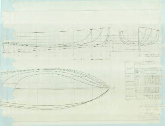Lines plan of an 18 ft powered launch (seine boat)