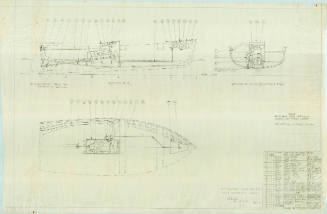 Pipe and machinery arrangement plan of an 18 ft powered launch (seine boat)