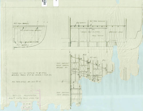 Arrangement plan of water tanks on the cargo vessel DAVARA