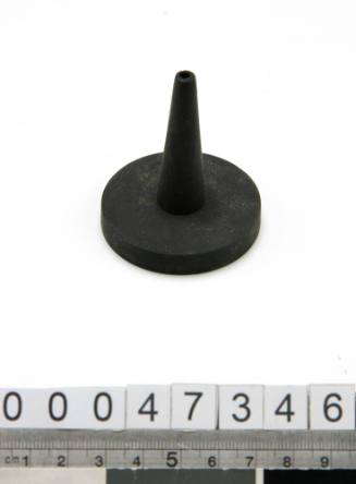 Black painted wooden buoy