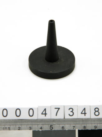 Black painted wooden buoy