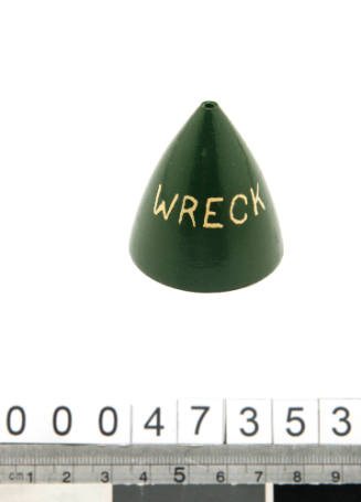 Green painted wooden buoy